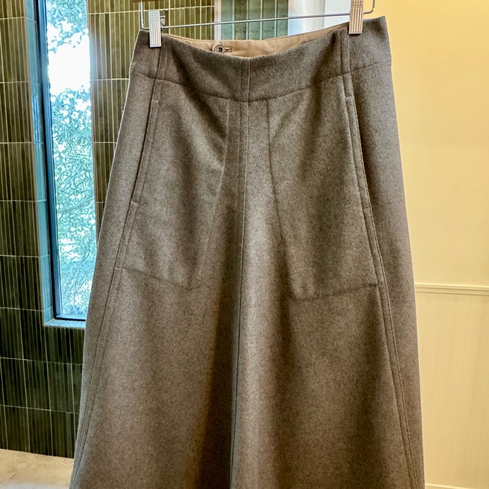 Christophe Lemaire wool midi skirt.